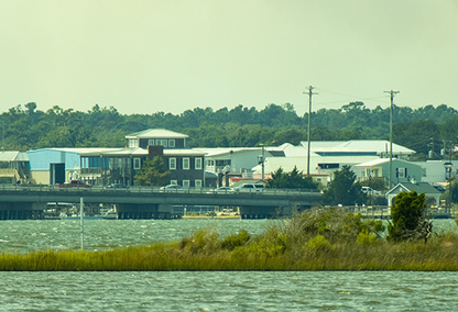 Downtown Swansboro from waterfront view